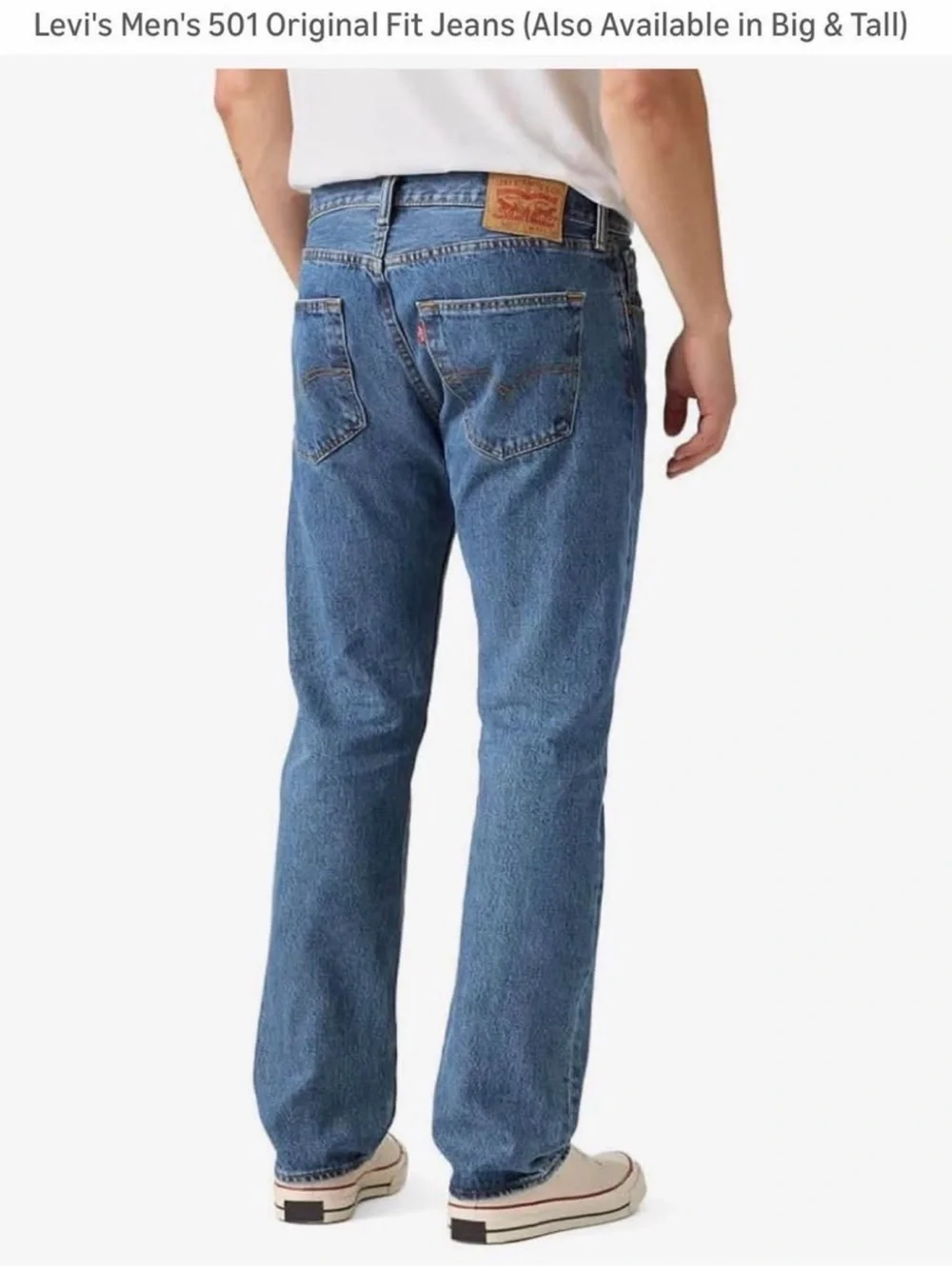 Levi’s Men’s 501 Original Medium Stonewash Jeans 42 x 30
